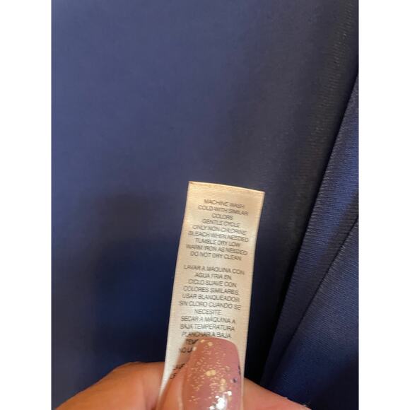 Chico's The Ultimate Tee blue 3/4 sleeve asymetrical liquid knit top 2 US L 12 - Picture 8 of 9